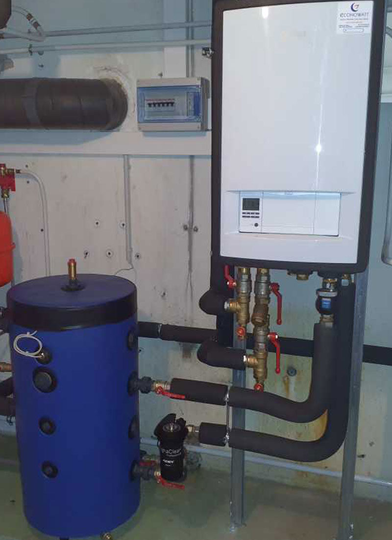 Remplacement d’une chaudière Gaz par une pompe à chaleur de la marque Vaillant avec ballon thermodynamique